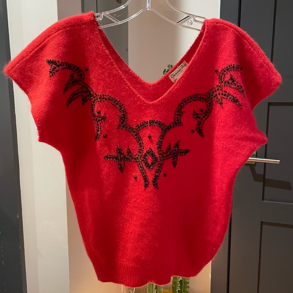 Vintage original Christian Dior sweater beaded